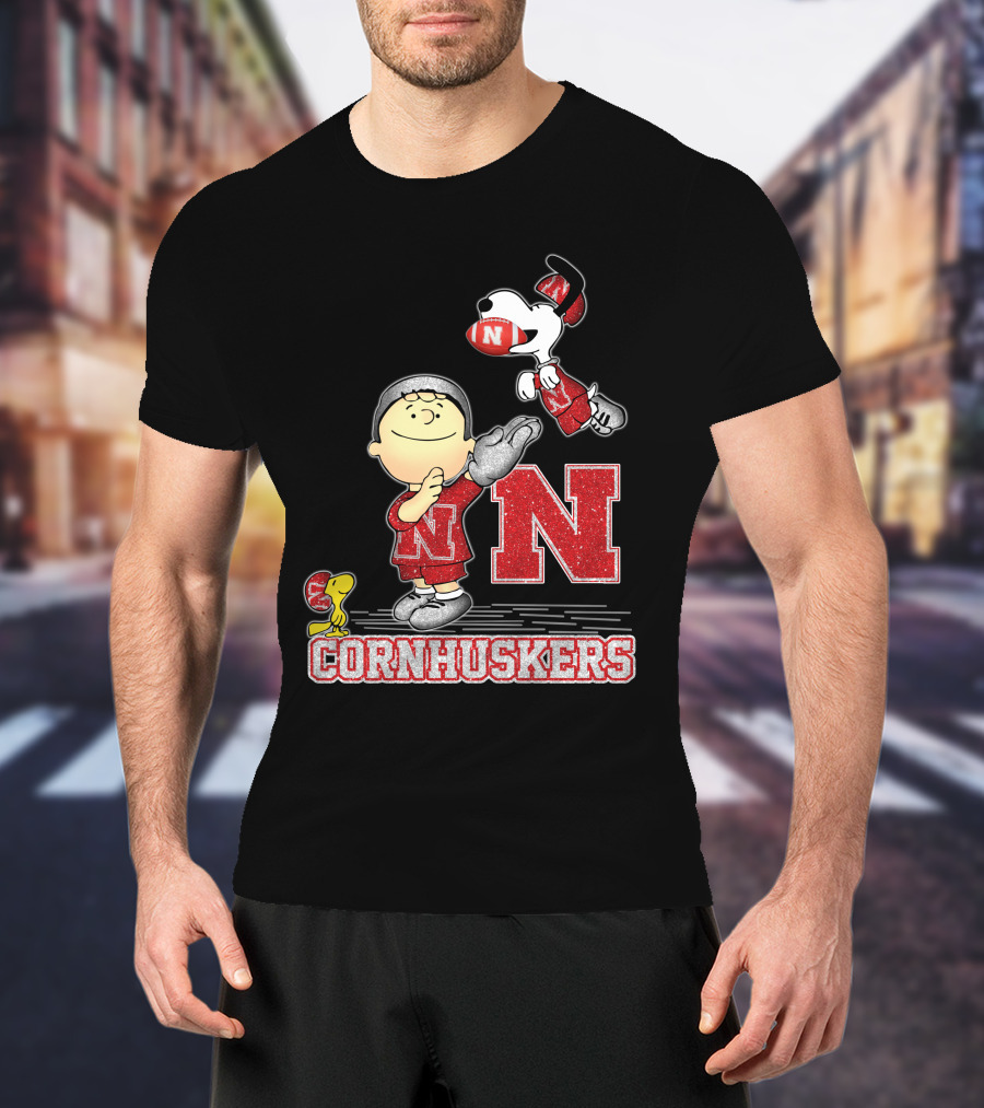 Cornhuskers Snoopy And Friends Nebraska Football N Team Spirit T-Shirt