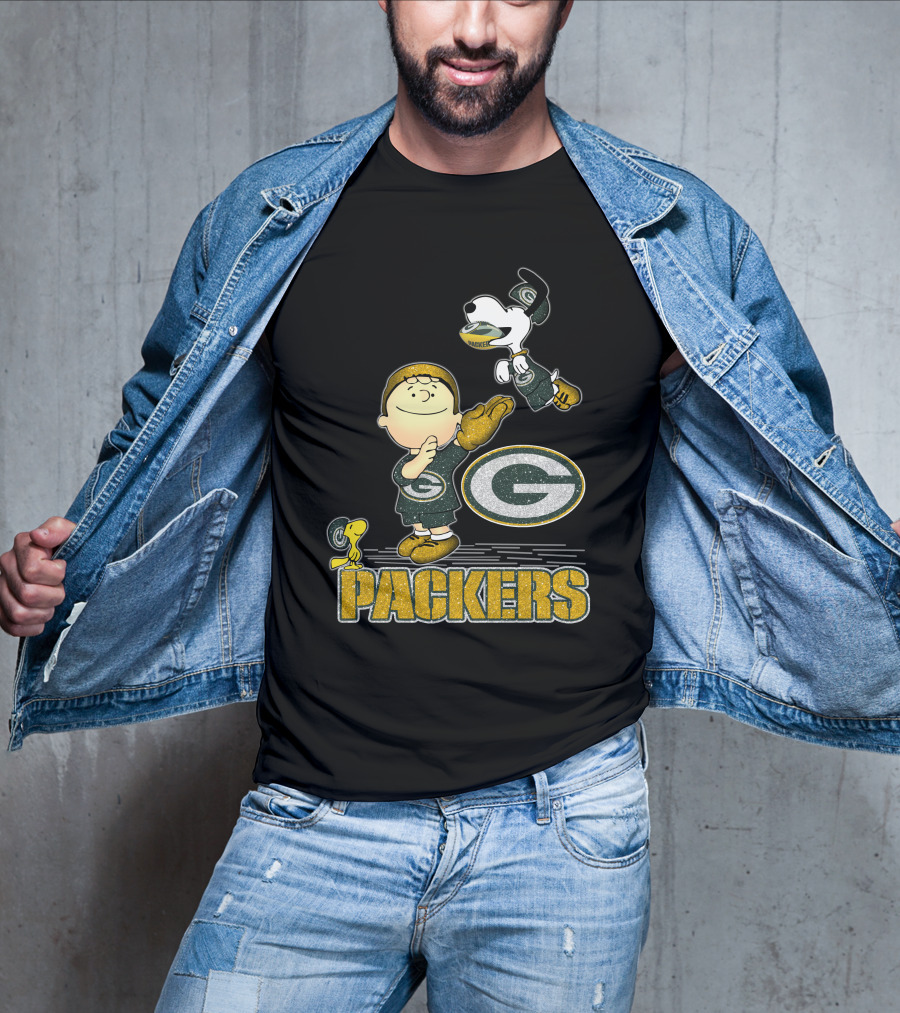 Snoopy And Friends Green Bay Packers Team Spirit T-Shirt