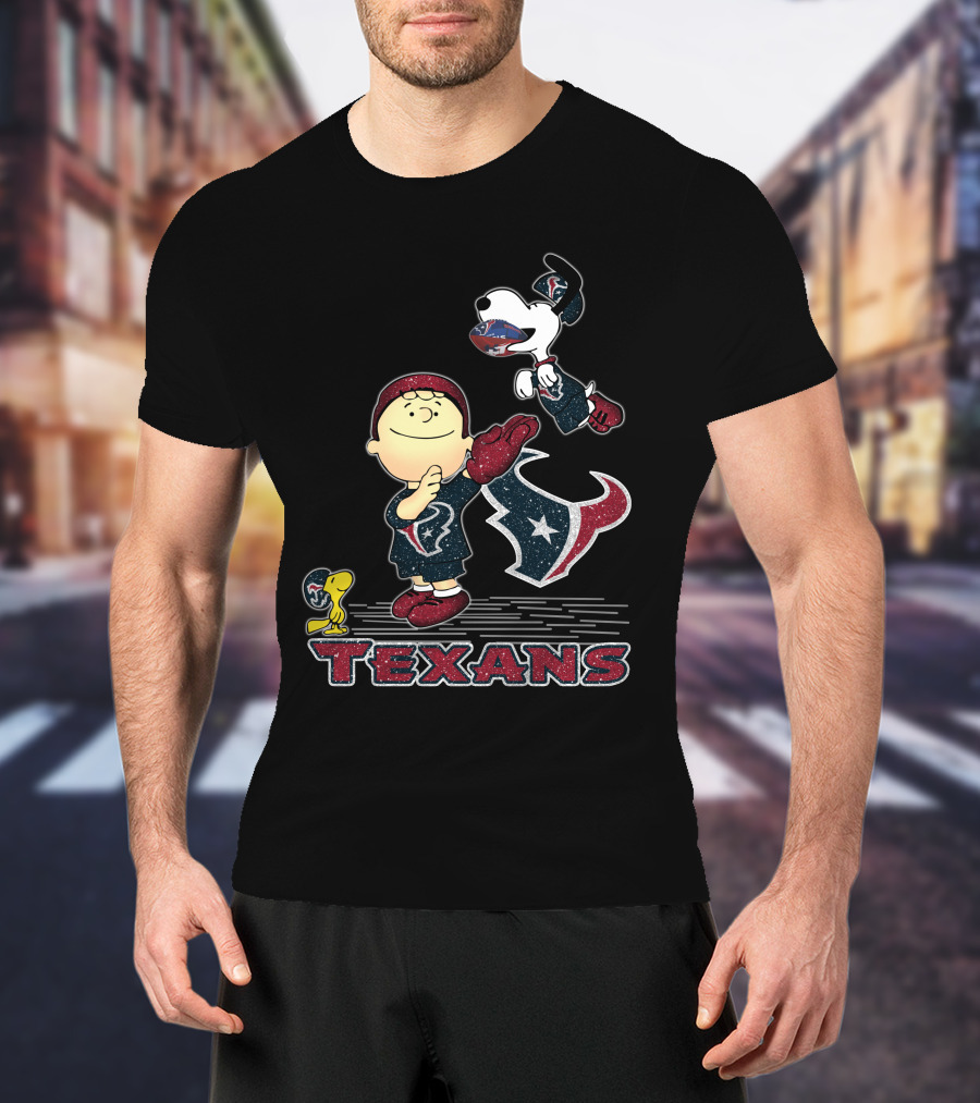 Snoopy Houston Texans Fan Team Spirit T-Shirt