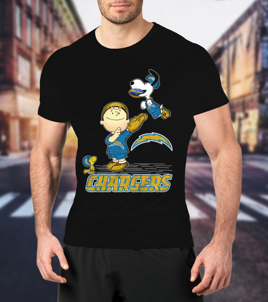 Snoopy And Friends Celebrate Los Angeles Chargers Fandom T-Shirt