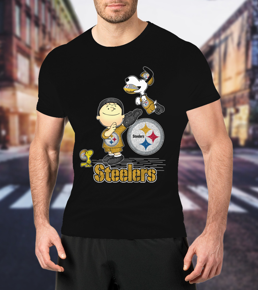 Snoopy Steelers Football Peanuts Characters Love Pittsburgh Steelers T-Shirt