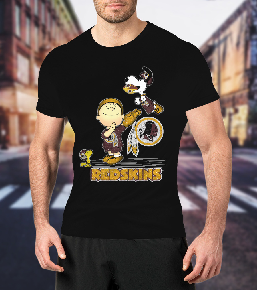 Snoopy Love Washington Redskins Peanuts Woodstock Charlie Brown T-Shirt