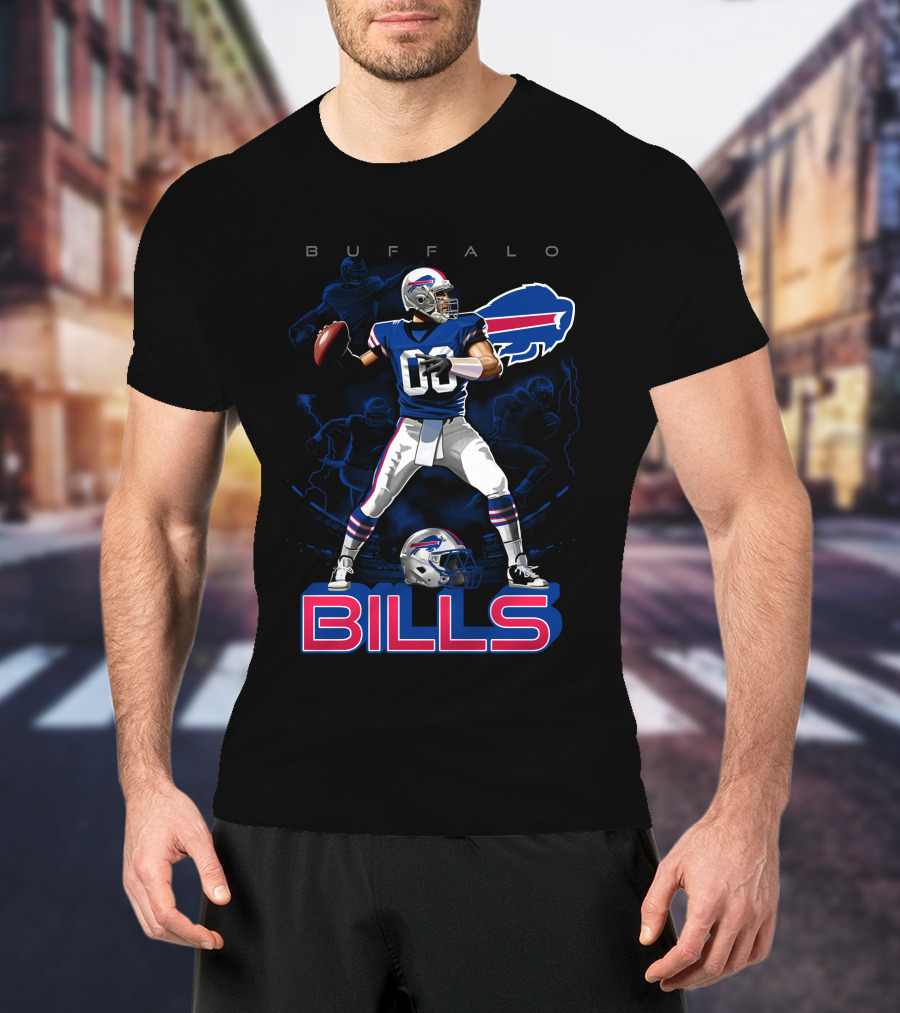 Buffalo Bills Football Player With Helmet T-Shirt