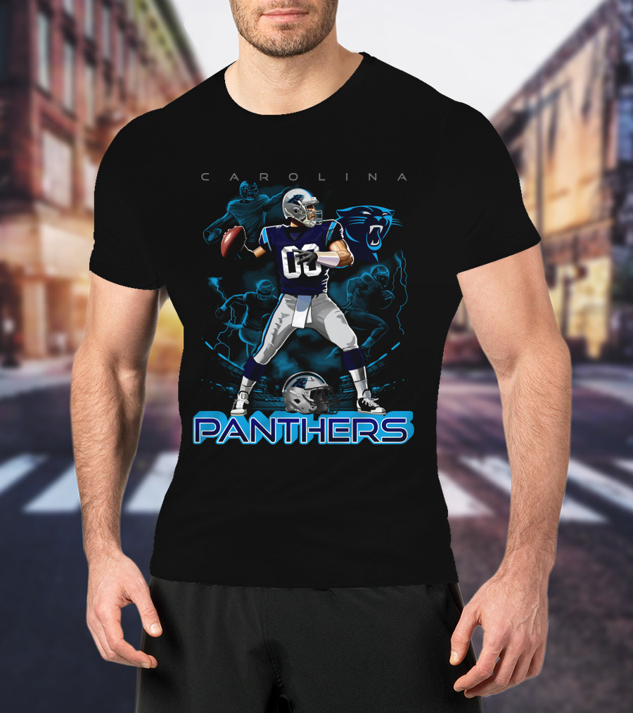 Carolina Panthers Quarterback Football Helmet NFL Team T-Shirt