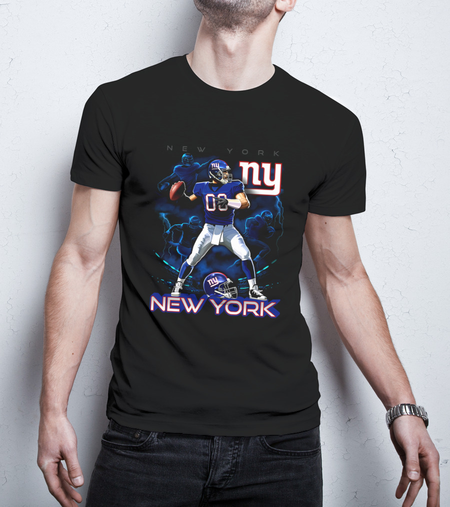 New York Giants Ny Football Player Illustration 03 T-Shirt