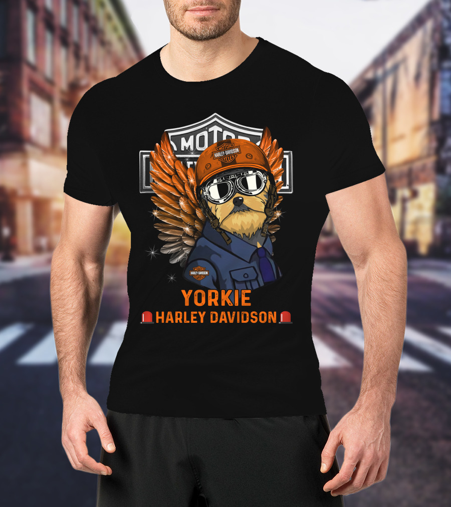 Yorkie Harley Davidson Motor Yorkie Styles T-Shirt