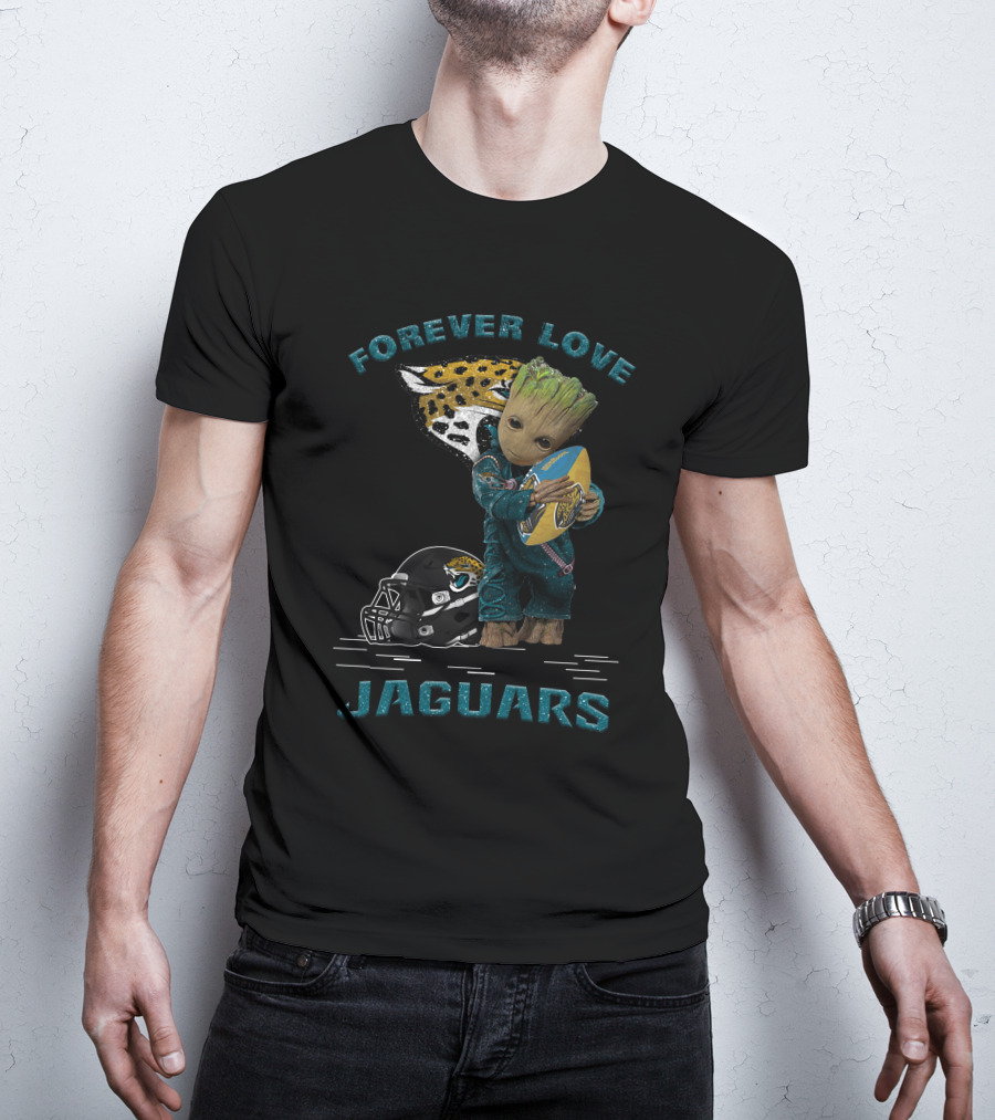 Forever Love Jaguars Groot Football Helmet T-Shirt