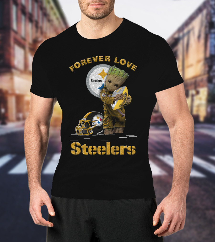 Forever Love Steelers Groot Holding Football T-Shirt