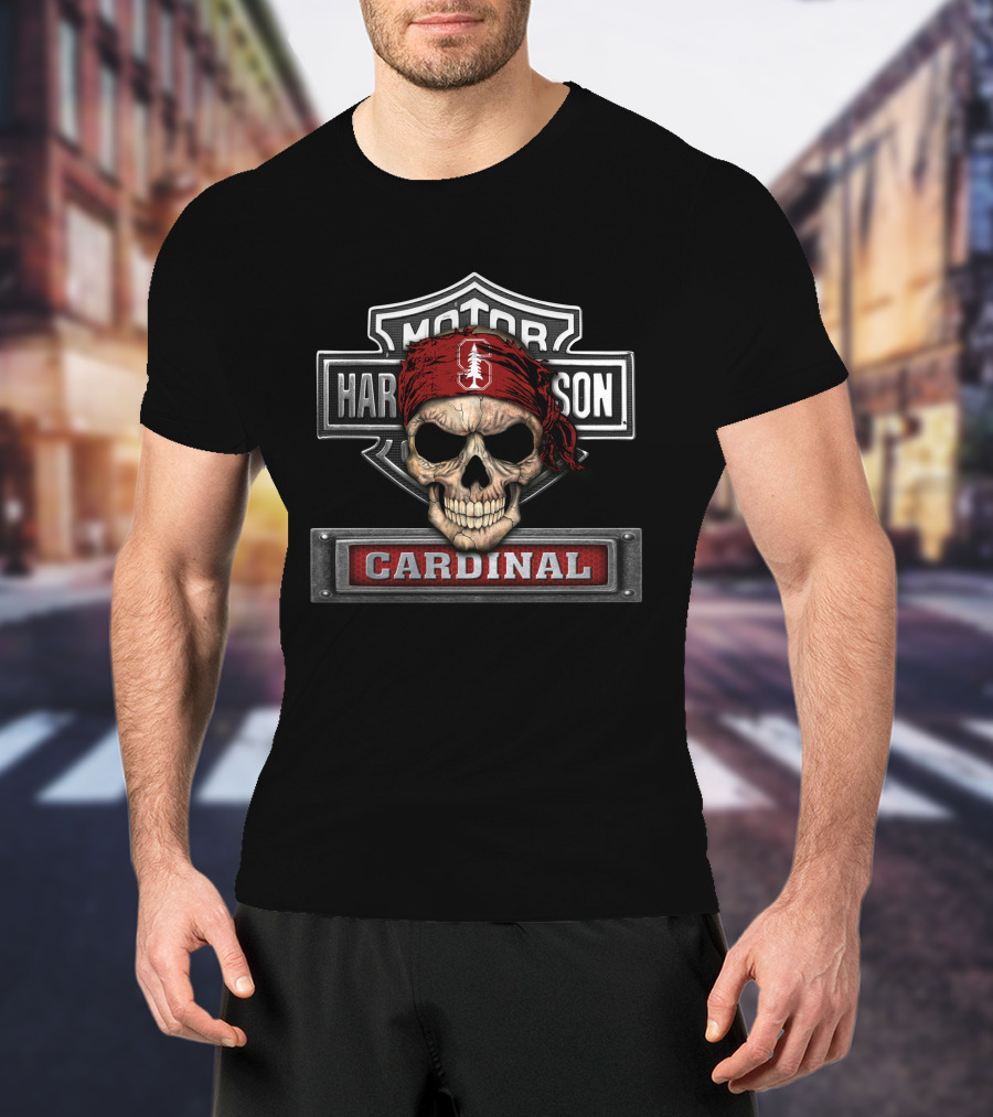 Motor Harley Davidson Skull Cardinal Stanford T-Shirt
