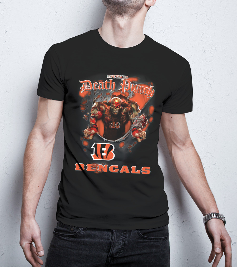 Five Finger Death Punch Cincinnati Bengals Nfl Fans Official Team Collaboration T-Shirt