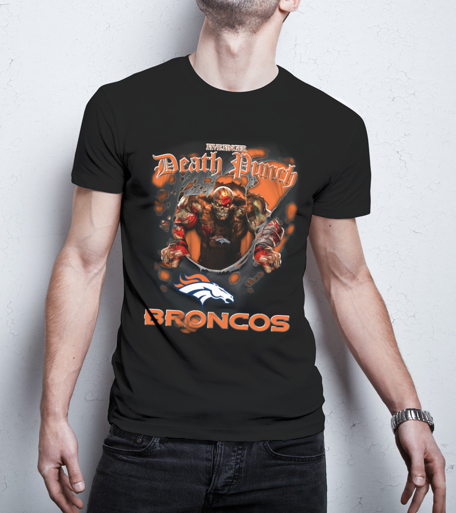 Five Finger Death Punch Broncos Nfl Football Fans Denver Broncos T-Shirt
