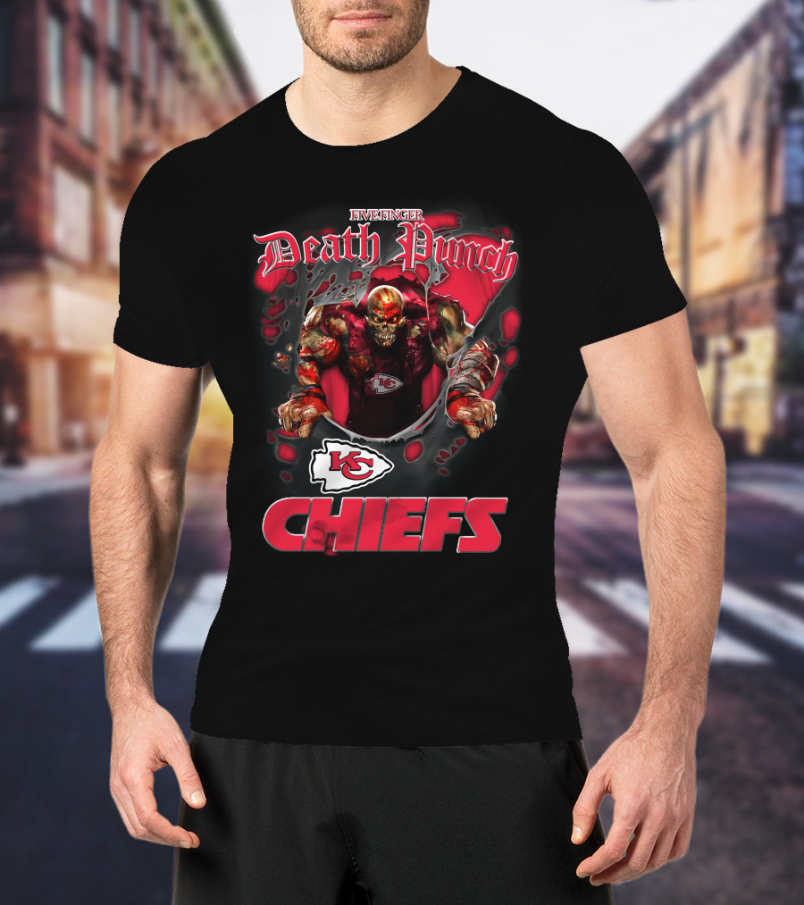 Five Finger Death Punch Kansas City Chiefs Nfl Football Fans Chiefs T-Shirt