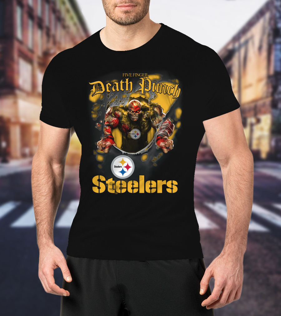 Five Finger Death Punch Steelers Nfl Football Fans Pittsburgh T-Shirt