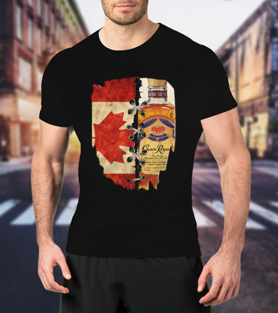 Crown Royal Canadian Flag Maple Leaf Bottle T-Shirt