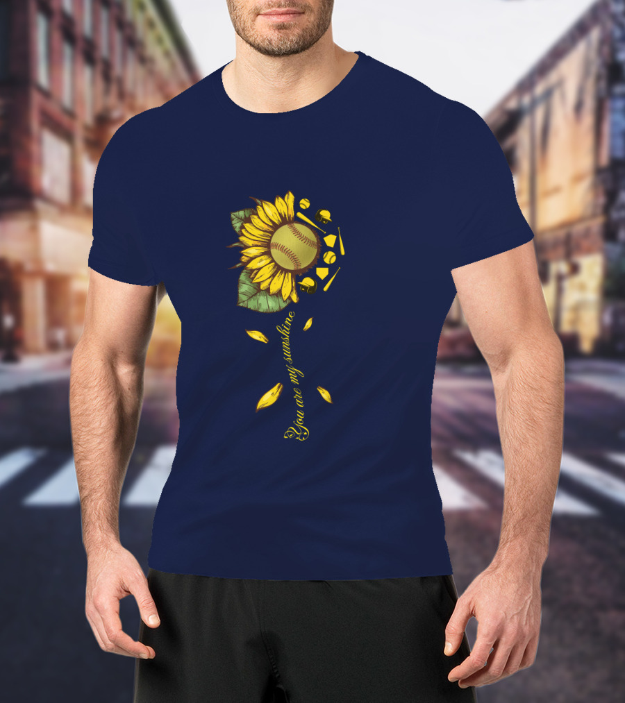 You Are My Sunshine Softball Sunflower T-Shirt