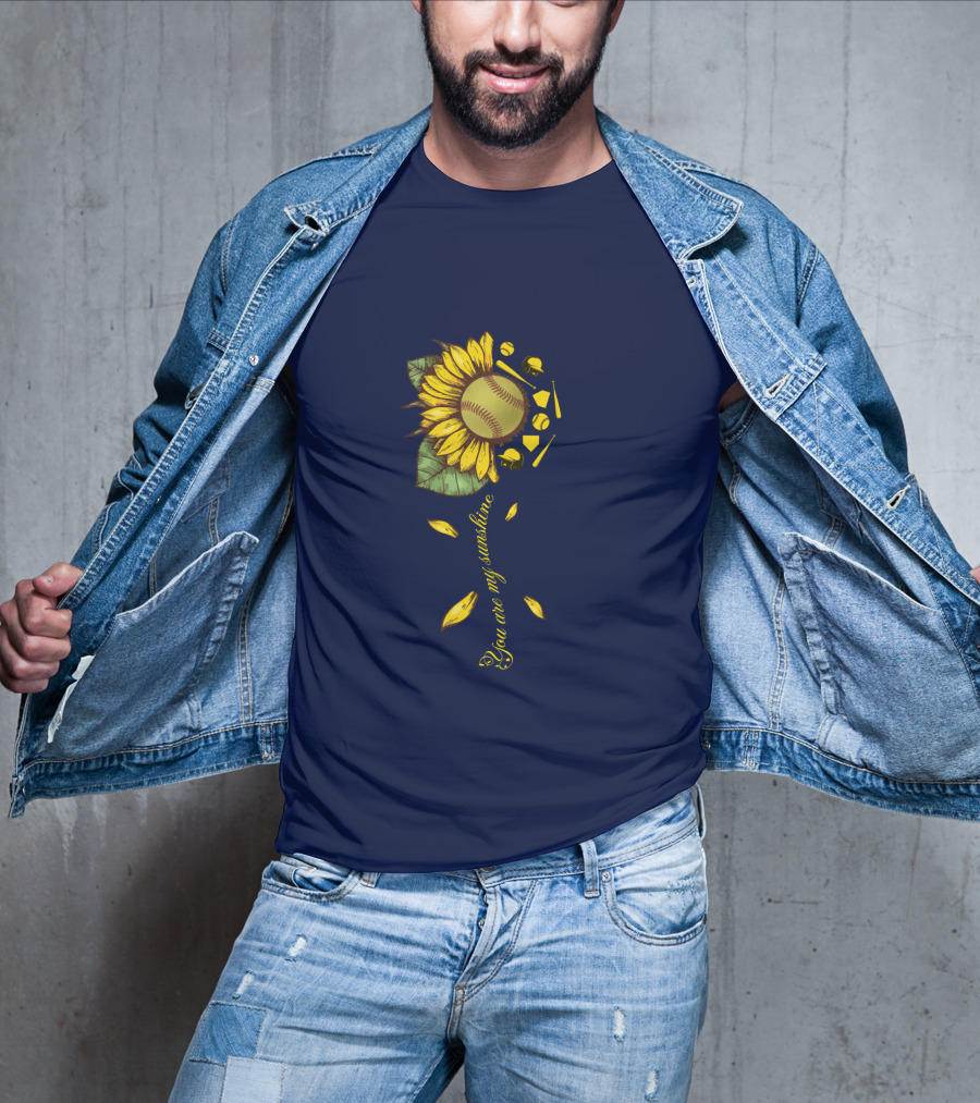 You Are My Sunshine Softball Sunflower T-Shirt