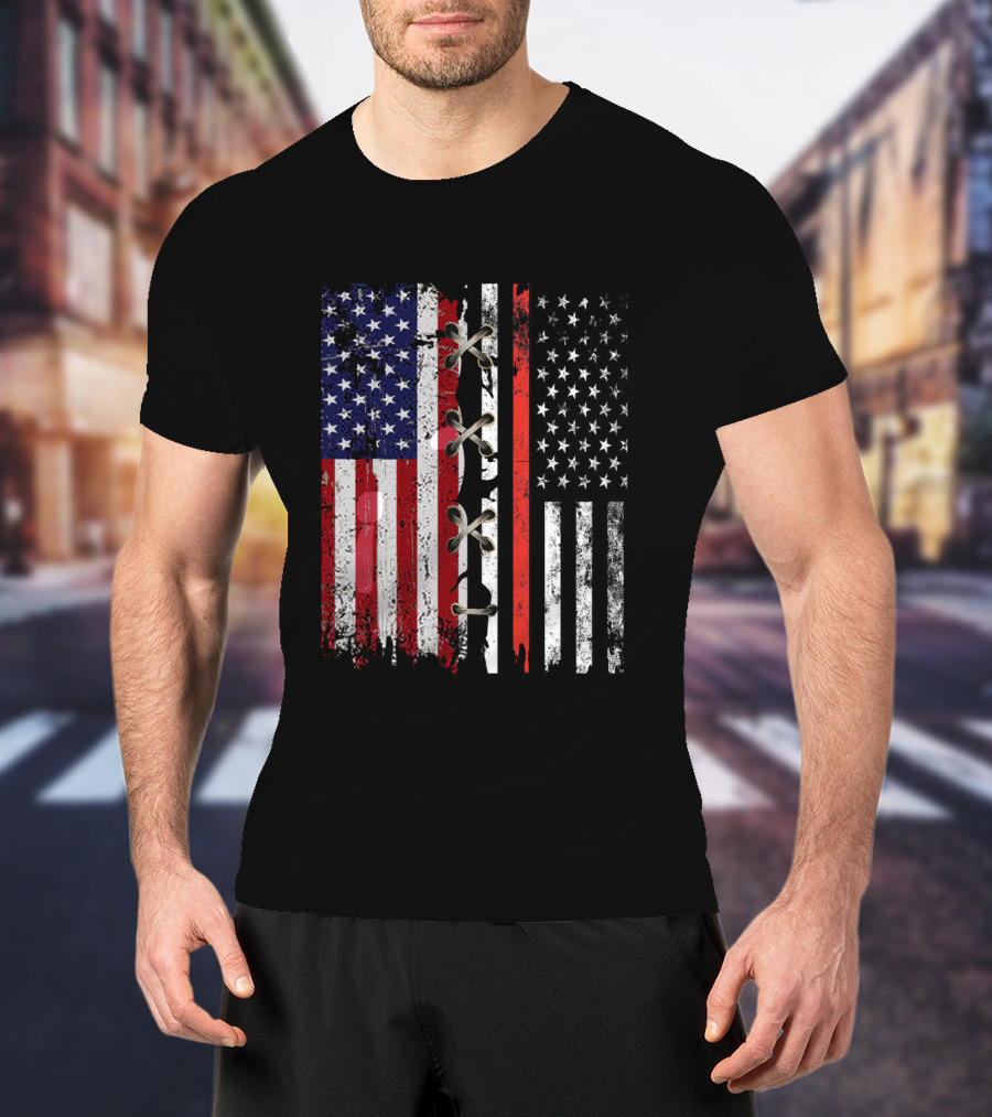 American Flag Thin Red Line Lace T-Shirt