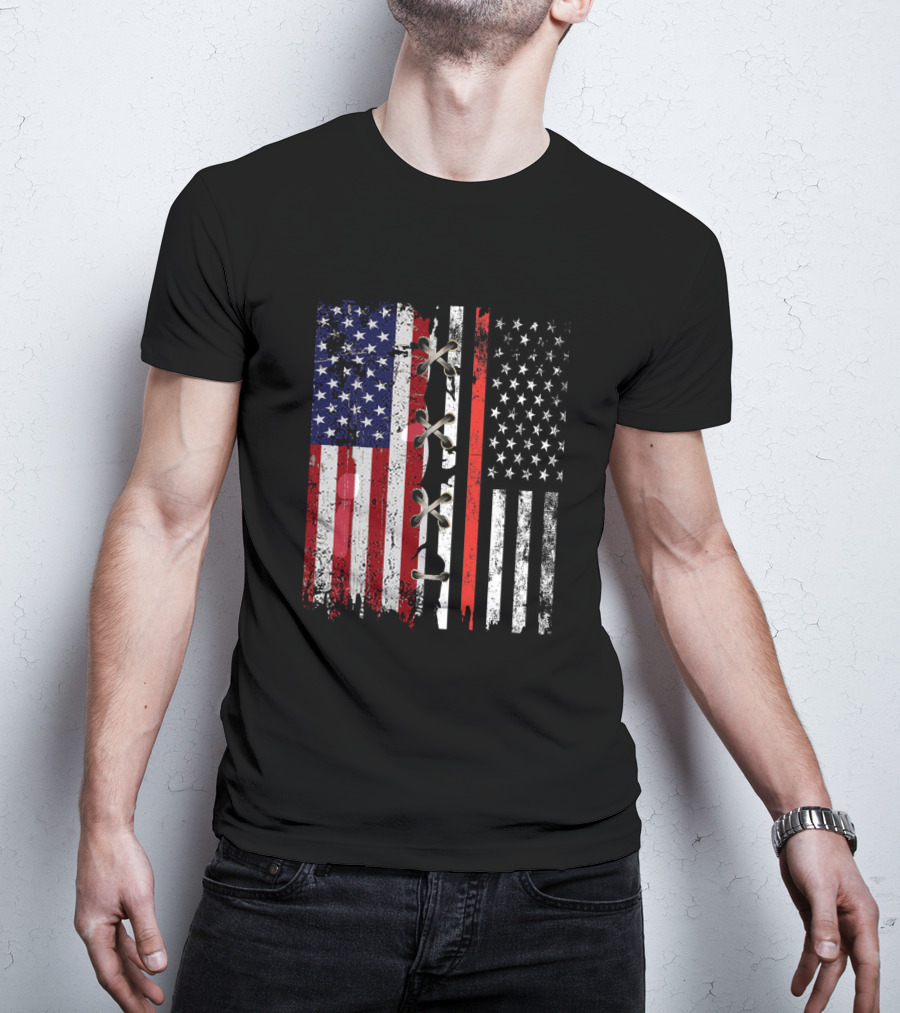 American Flag Thin Red Line Lace T-Shirt