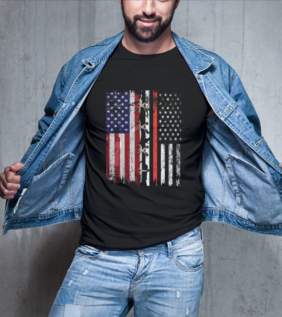 American Flag Thin Red Line Lace T-Shirt