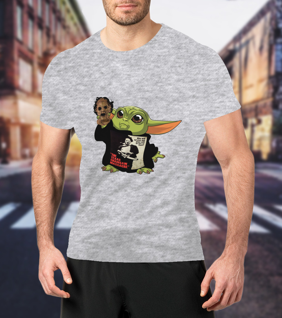 Baby Yoda Texas Chainsaw Massacre Mashup T-Shirt
