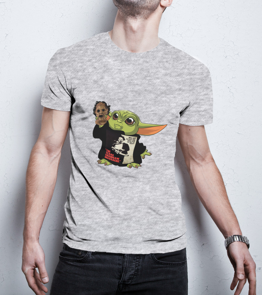 Baby Yoda Texas Chainsaw Massacre Mashup T-Shirt