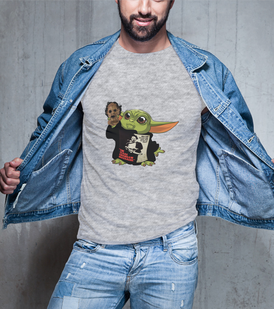 Baby Yoda Texas Chainsaw Massacre Mashup T-Shirt