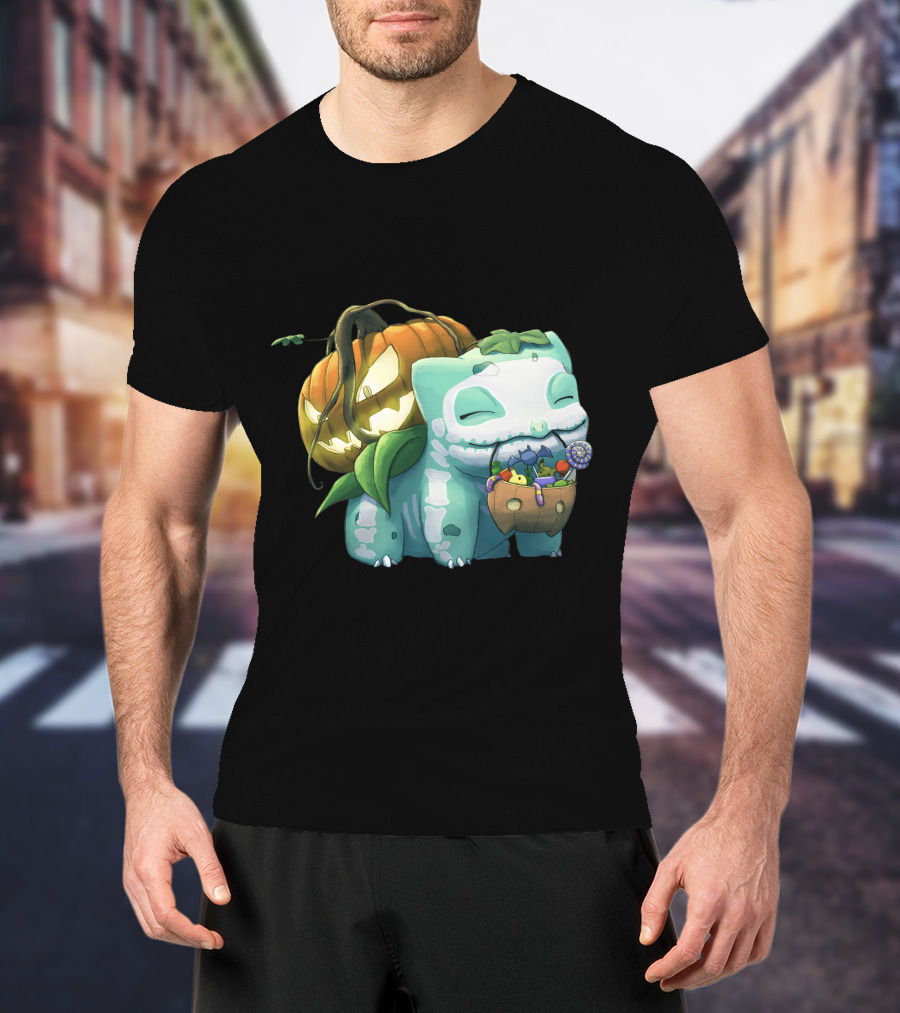 Halloween Pumpkin Bulbasaur Trick-or-Treat T-Shirt