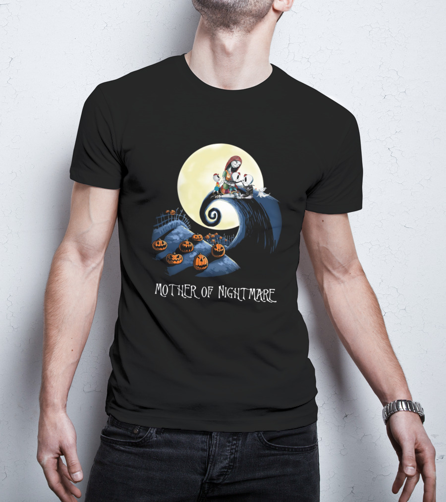 Mother Of Nightmare Curled Hill Pumpkins Moon Scene T-Shirt