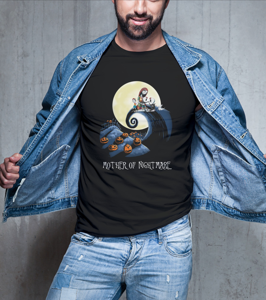 Mother Of Nightmare Curled Hill Pumpkins Moon Scene T-Shirt
