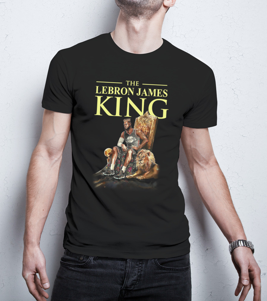 The Lebron James King Throne With Lion Lakers Basketball Crown T-Shirt