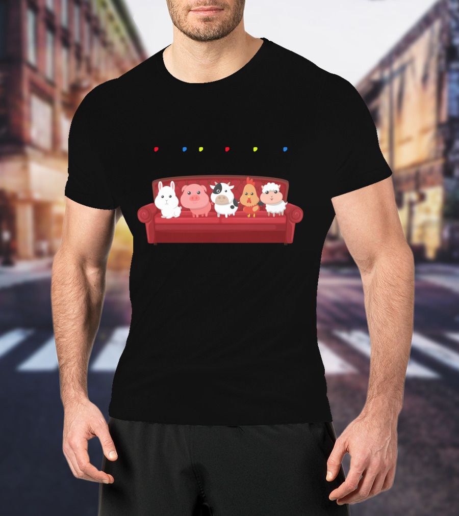 Friends Not Food For Vegans Vegetarians Couch Animals T-Shirt