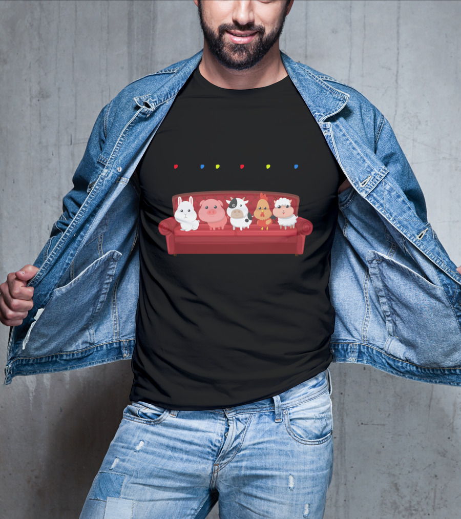 Friends Not Food For Vegans Vegetarians Couch Animals T-Shirt