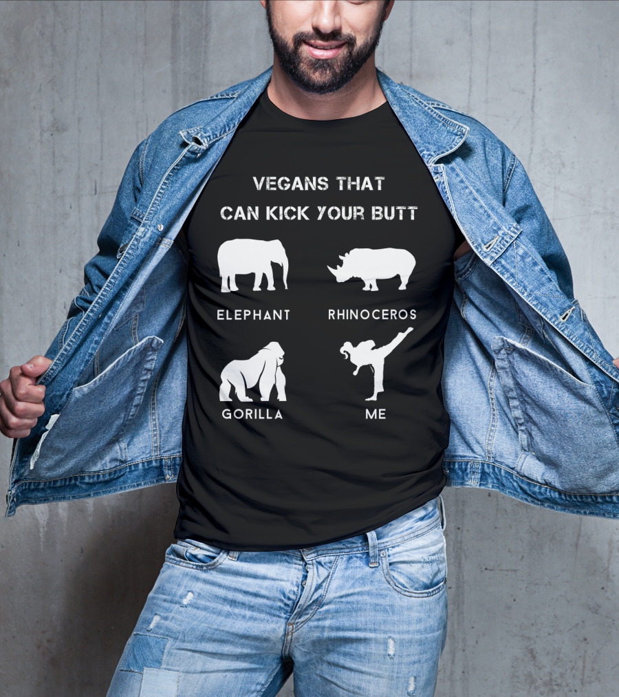 Vegans That Can Kick Your Butt Elephant Rhinoceros Gorilla ME T-Shirt