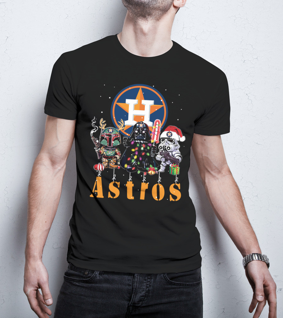 Houston Astros Star Wars Christmas Characters T-Shirt