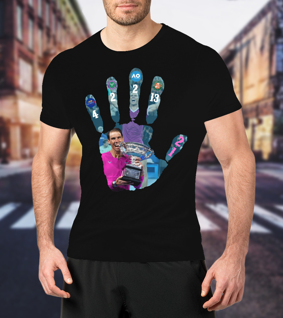 Nadal Champion 21 Hand Grand Slam Titles Victory T-Shirt