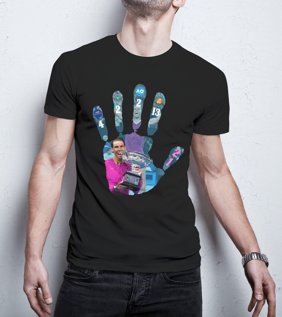 Nadal Champion 21 Hand Grand Slam Titles Victory T-Shirt