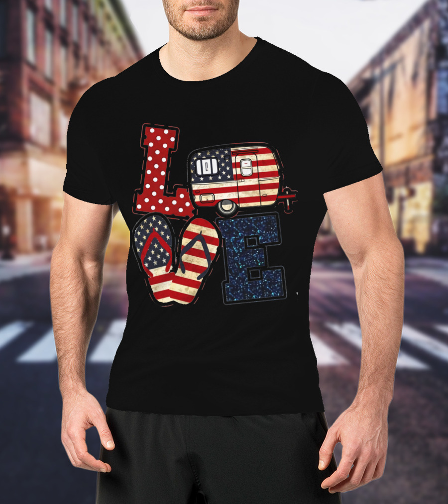 Love Bigfoot Camping USA Camper T-Shirt