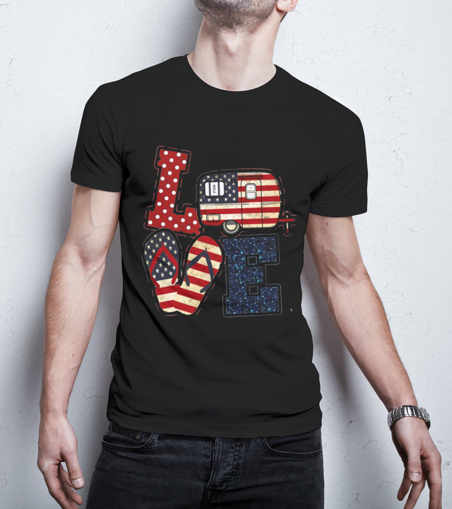 Love Bigfoot Camping USA Camper T-Shirt