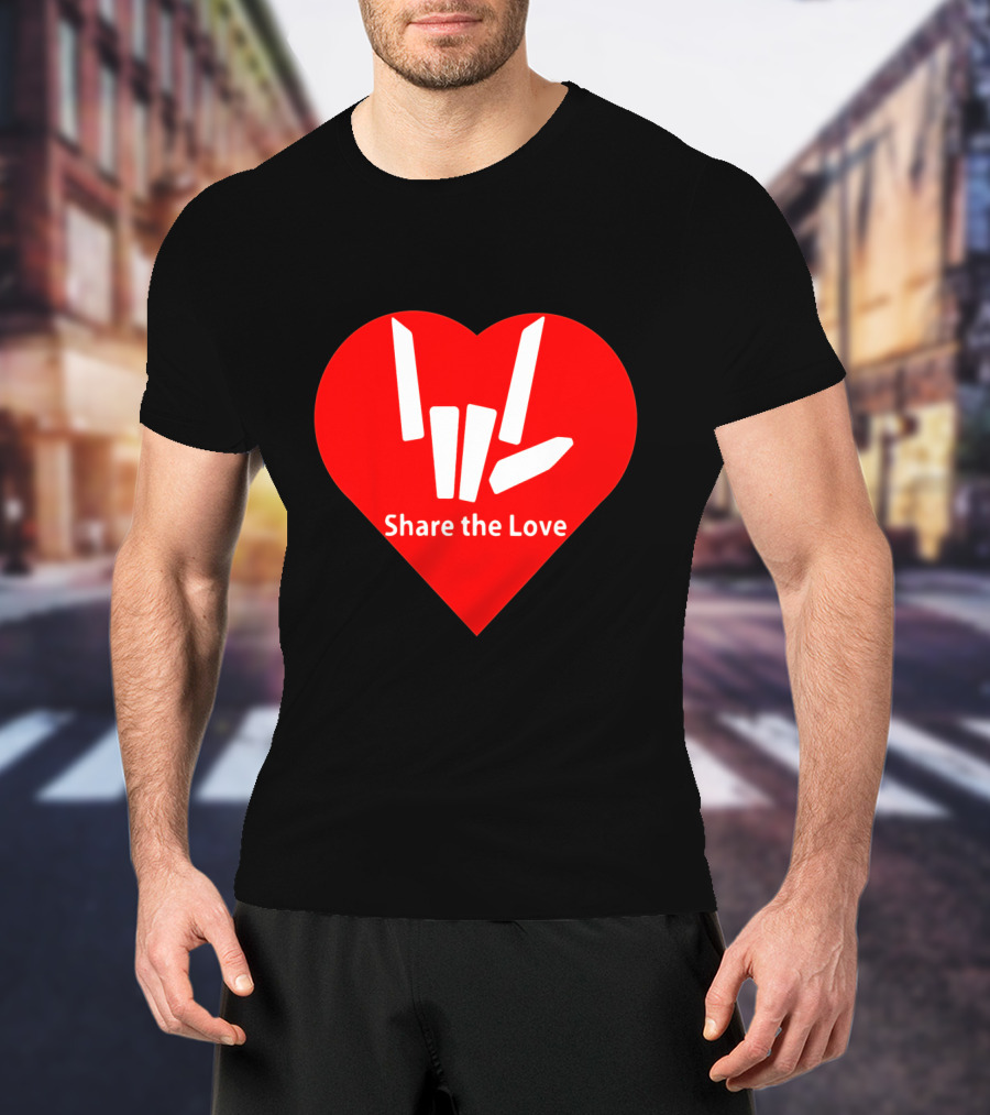 Share The Love Heart Symbol With Hand Gesture T-Shirt