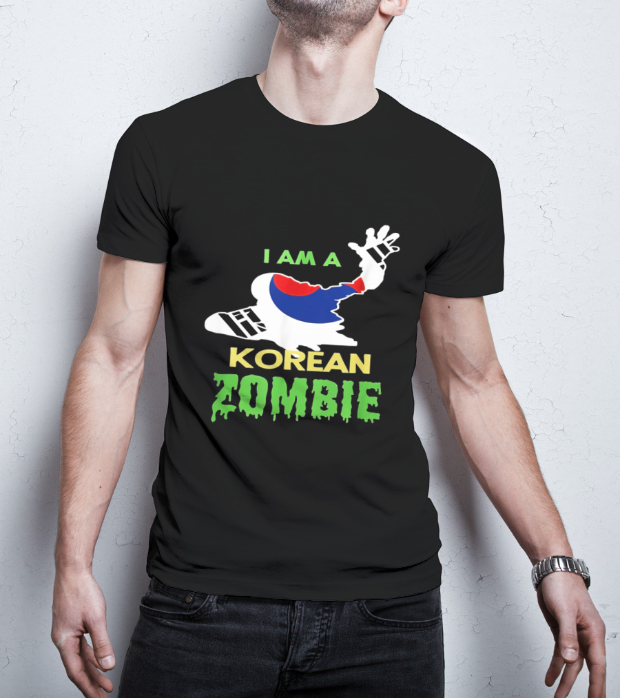 I Am A Korean Zombie Halloween Korean Flag Casual T-Shirt