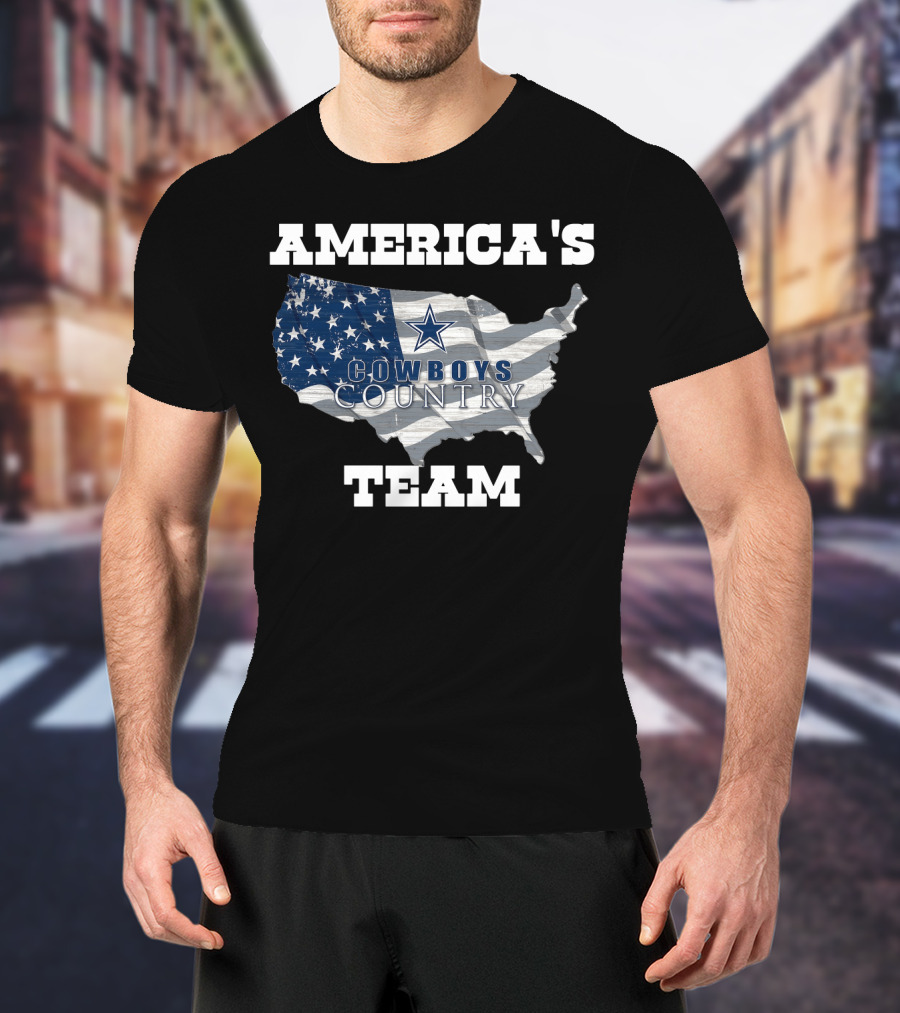 America's Cowboys Country Team USA Flag Map Star T-Shirt