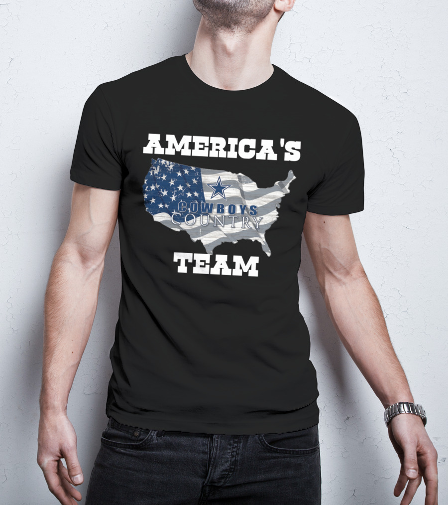 America's Cowboys Country Team USA Flag Map Star T-Shirt