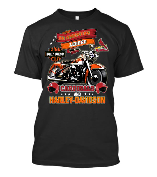 An American Legend St Louis Cardinals And Harley Davidson T-Shirt