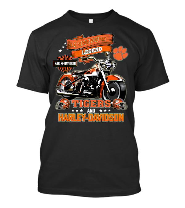 An American Legend Tigers And Harley Davidson T-Shirt