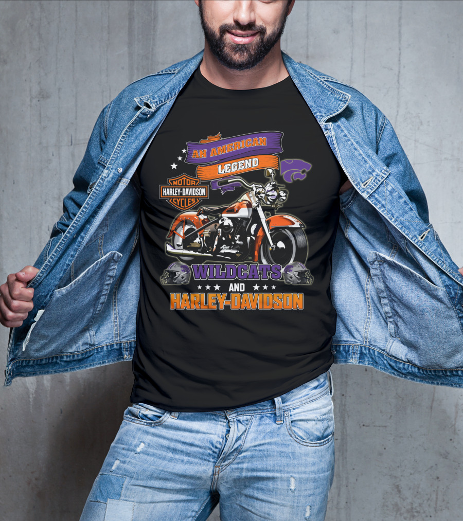 An American Legend Wildcats And Harley Davidson Motor Cycles T-Shirt