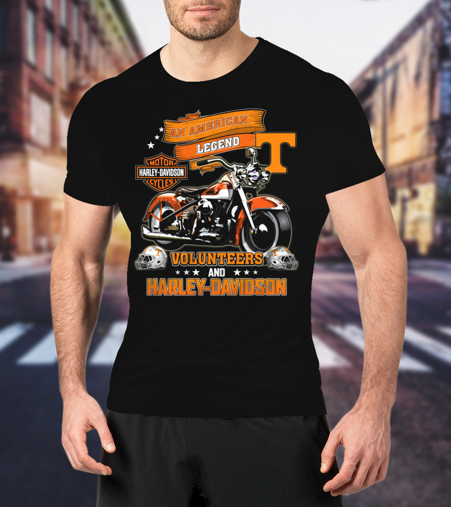 Tennessee Volunteers An American Legend Harley Davidson Volunteers And Harley Davidson T-Shirt