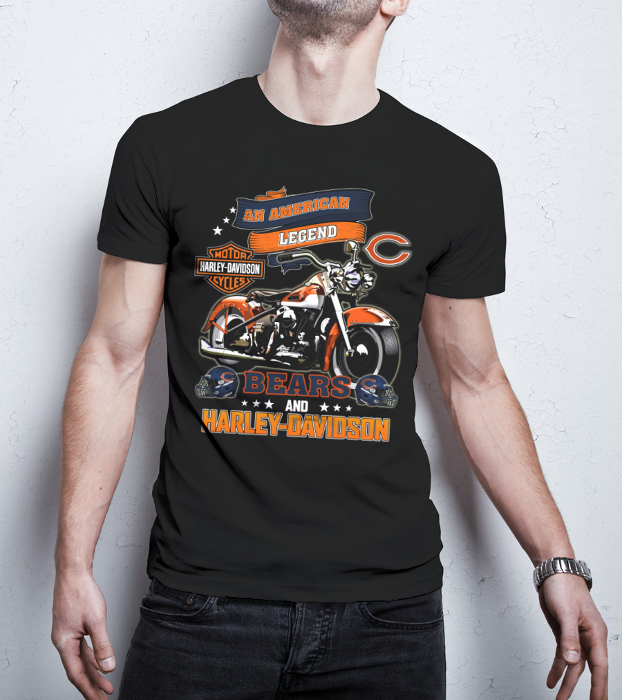 An American Legend Bears And Harley Davidson T-Shirt