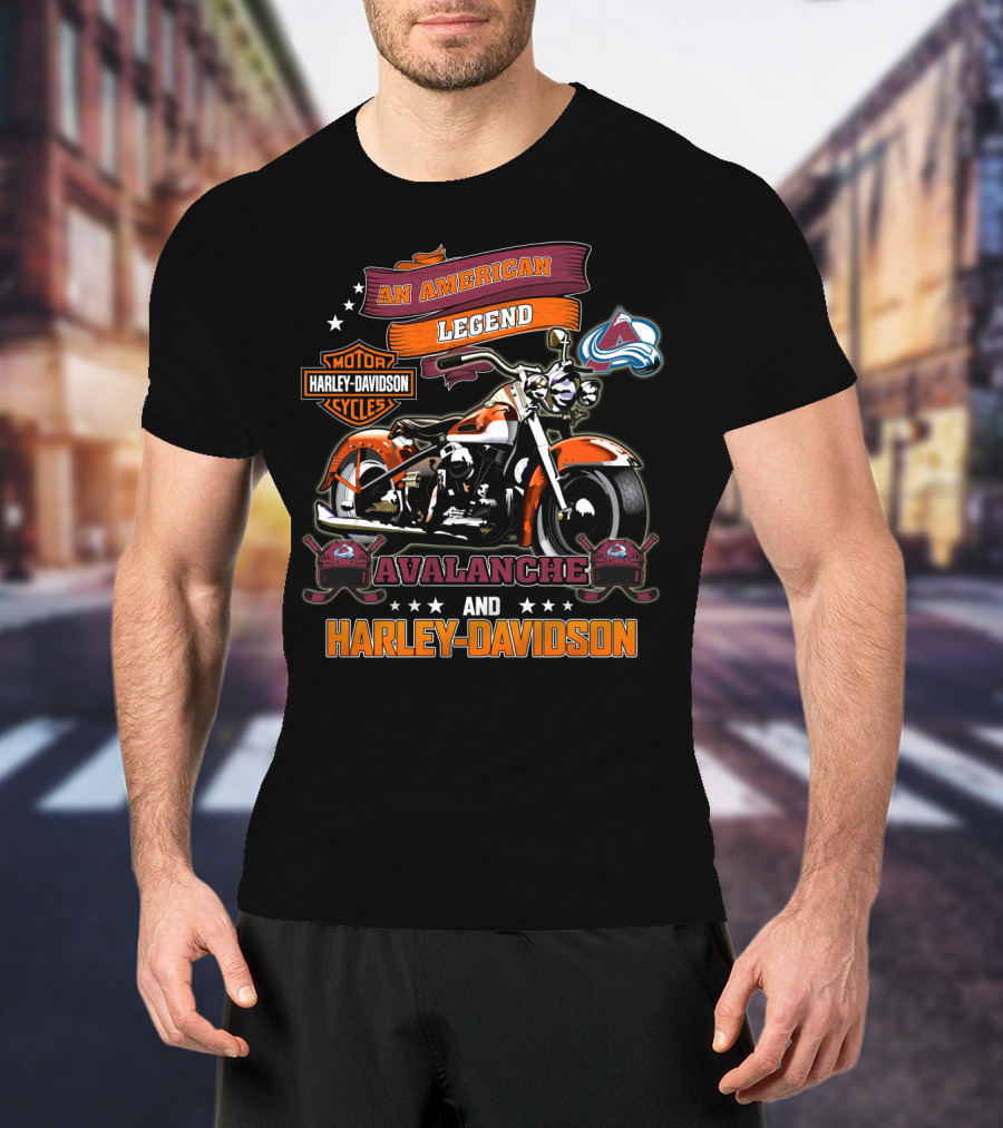 Colorado Avalanche An American Legend Harley Davidson Motor Cycles T-Shirt