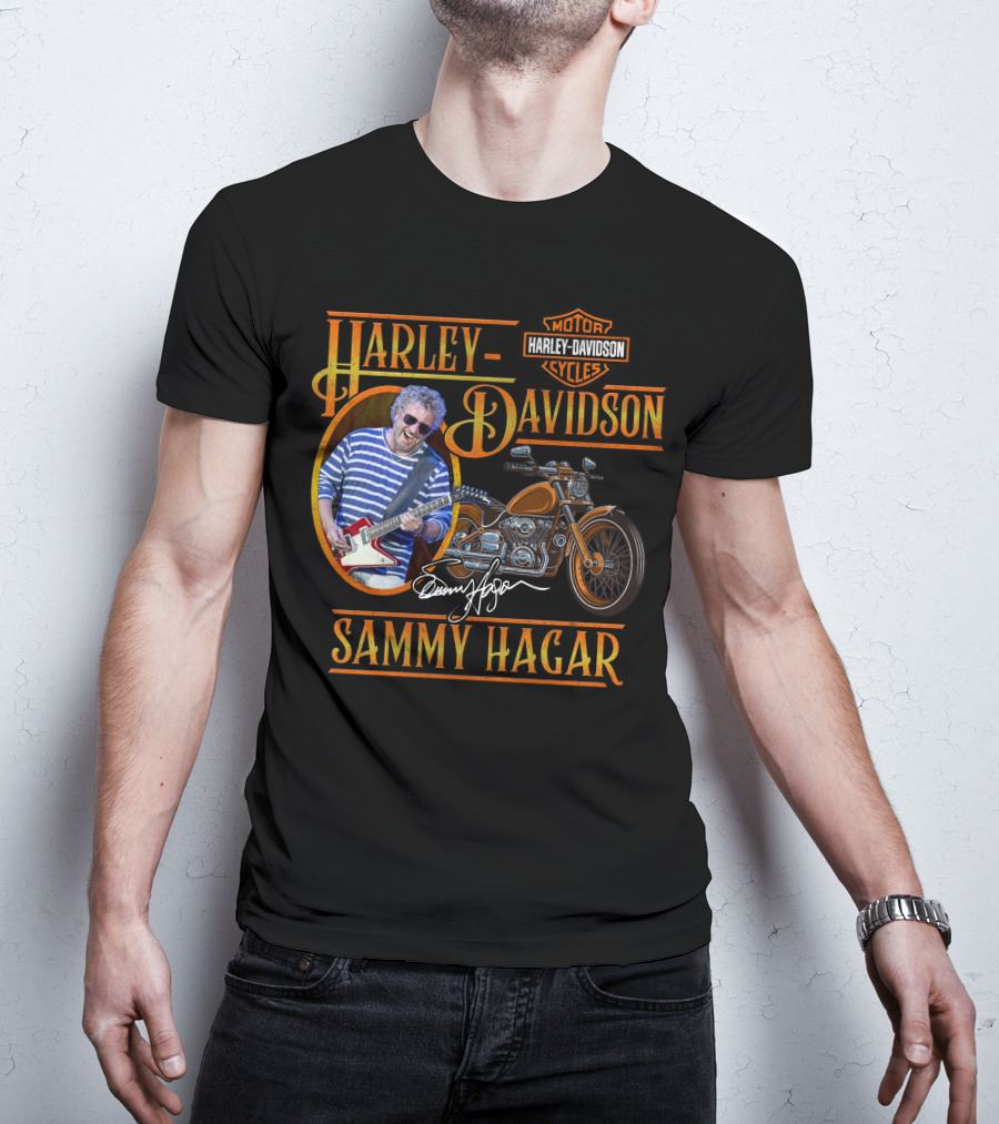 Harley Davidson Sammy Hagar Motor Cycles Signature Guitar Motorcycle T-Shirt