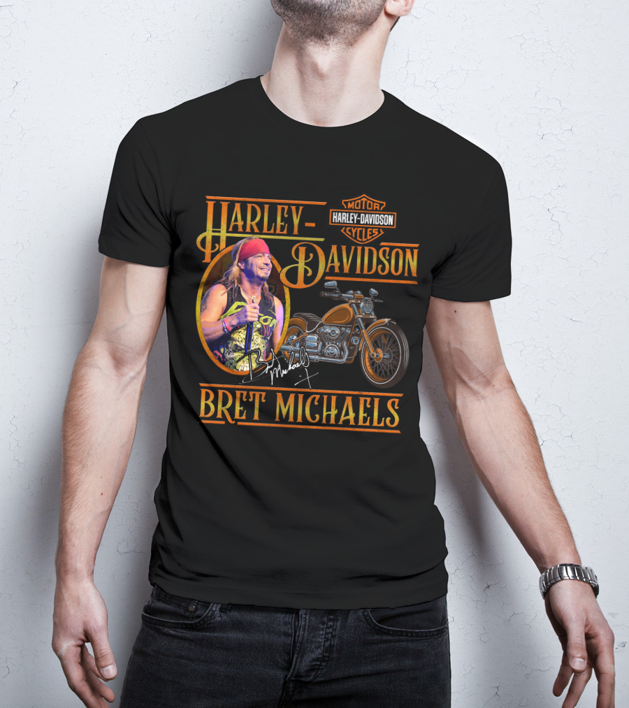 Harley Davidson Motor Cycles Bret Michaels T-Shirt